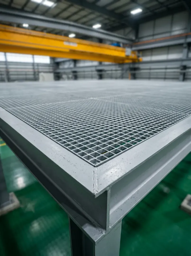 High grade steel grating decking showcasing anti slip texture structures