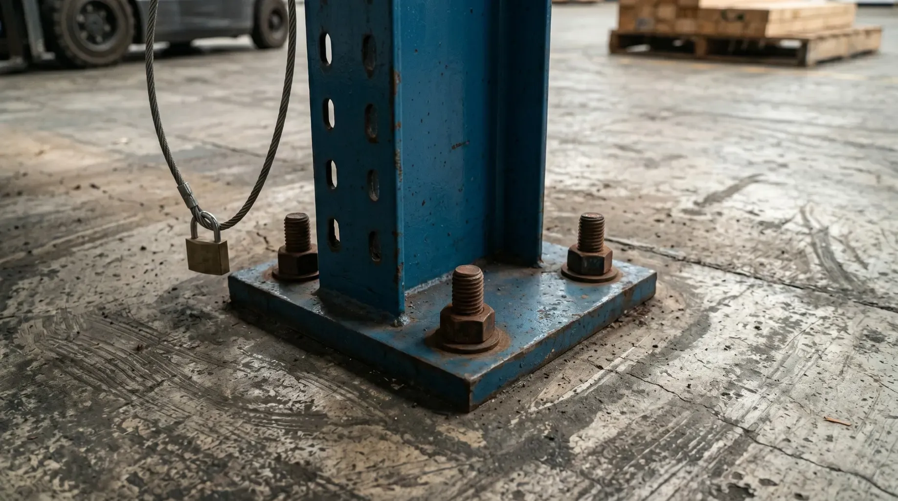 Heavy base column and anchoring structural setup